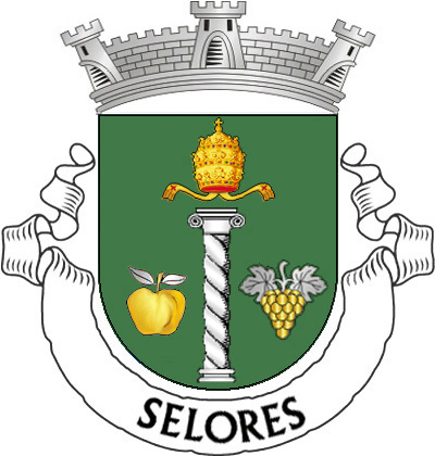 Escudo de verde, coluna torsa de prata, com sua base e capitel, entre uma maça e um cacho de uvas, ambos de ouro e folhados de prata; em chefe, tiara papal de ouro, com suas pedrarias e fanhões. Coroa mural de prata de três torres. Listel branco, com a legenda a negro: «SELORES». 