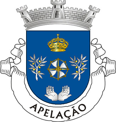 Escudo de azul, armação de moinho de ouro, cordoada do mesmo e vestida de prata, entre dois ramos de oliveira do mesmo, frutados de ouro, tudo alinhado em faixa; em chefe, coroa mariana de ouro, com pedraria de verde e, em campanha, duas mãos de prata erguidas em apelo. Coroa mural de prata de três torres. Listel branco, com a legenda a negro: "APELAÇÃO". 