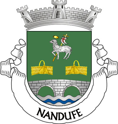 Escudo de verde, Agnus Dei de prata, nimbado de ouro, sustendo uma haste crucífera do mesmo, com lábaro de prata, carregado de cruz firmada de vermelho e duas cestas de asa de ouro, tudo alinhado em roquete; em campanha, ponte de dois arcos de prata, lavrada de negro, firmada nos flancos e moventes de um pé ondado de prata e azul de três tiras. Coroa mural de prata de três torres. Listel branco, com a legenda a negro: "NANDUFE". 