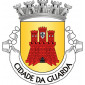 Escudo de ouro, com um castelo de vermelho, aberto de prata, lavrado e gradado de negro. A torre de menagem carregada do escudete das quinas. Coroa mural de prata de cinco torres. Listel branco com a legenda a negro "CIDADE DA GUARDA".