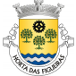 Escudo de ouro, três figueiras de verde, arrancadas do mesmo, frutadas do campo; em chefe, roda dentada de negro; campanha de três burelas ondadas de azul e prata. Coroa mural de prata de três torres. Listel branco, com a legenda a negro: «HORTA das FIGUEIRAS» 