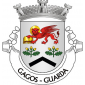 Escudo de prata, dois ramos de carvalho de verde, landados de ouro, alinhados em faixa; em chefe, leão alado, aleopardado, de vermelho, nimbado de ouro e apoiando com a garra direita um livro aberto de ouro, guarnecido de vermelho; em campanha, asna solta de negro. Coroa mural de prata de três torres. Listel branco, com a legenda a negro: «GAGOS - GUARDA». 