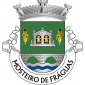 Escudo de verde, campanário de dois arcos de prata, lavrado e aberto de negro, com sinos de ouro, entre duas espigas de milho de ouro realçadas de negro; em contra-chefe, ponte de dois arcos de prata, lavrada de negro, movente dos flancos e saínte de um pé ondado de prata e azul de três peças. Coroa mural de prata de três torres. Listel branco, com a legenda a negro: “MOSTEIRO DE FRÁGUAS“. 