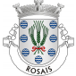 Escudo de prata, feixe de três espigas de trigo de verde, atado de vermelho; alinhadas em orla, sete fontes heráldicas, de azul e prata, postas duas nos cantões, quatro nos flancos e uma em ponta. Coroa mural de prata de três torres. Listel branco, com a legenda a negro: «ROSAIS». 