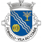 Escudo de azul, banda ondada de prata e azul, de  cinco tiras, entre uma árvore de ouro, arrancada do mesmo,  folhada de prata e uma roda de azenha de ouro, realçada de  negro. Coroa mural de prata de três torres. Listel branco, com  a legenda a negro: «FORNELO — VILA DO CONDE». 